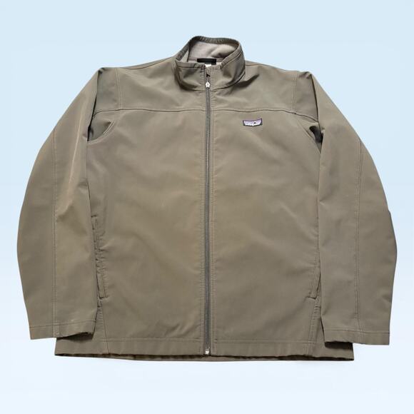 Patagonia Other - Patagonia Jacket Mens Large Green Softshell Fleece Lined Full Zip Hiking Walking